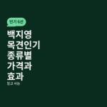 백지영 목견인기 종류별 가격과 효과