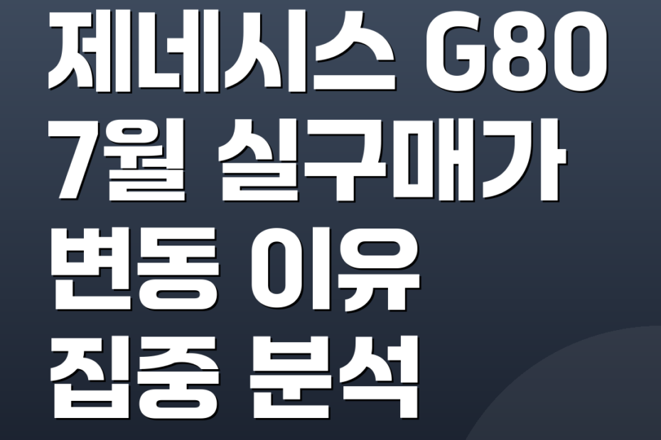 제네시스 G80 7월 실구매가 변동 이유 집중 분석
