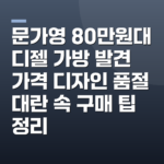 문가영 80만원대 디젤 가방 발견 가격 디자인 품절 대란 속 구매 팁 정리