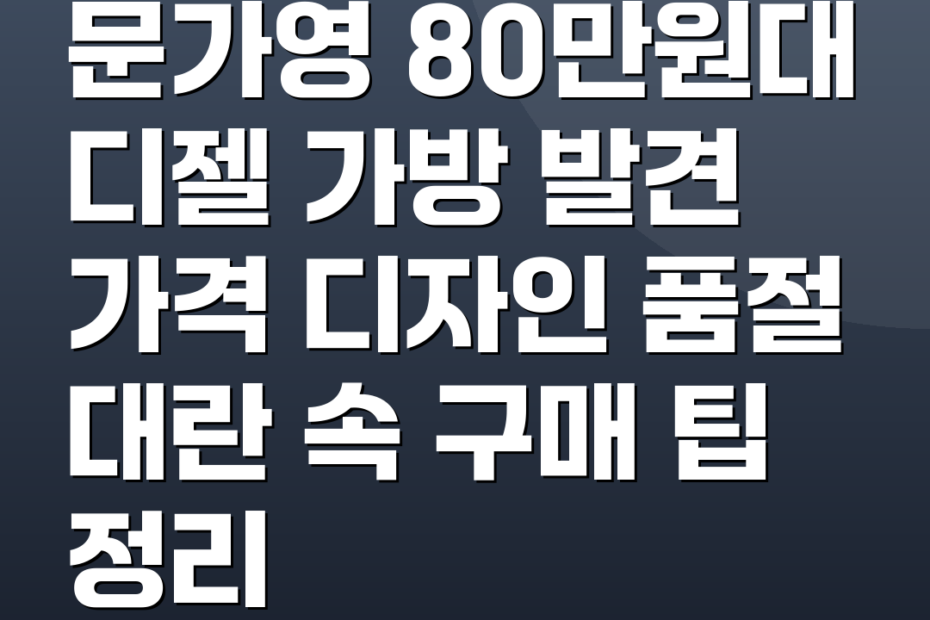문가영 80만원대 디젤 가방 발견 가격 디자인 품절 대란 속 구매 팁 정리