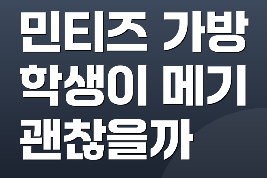 민티즈 가방 학생이 메기 괜찮을까