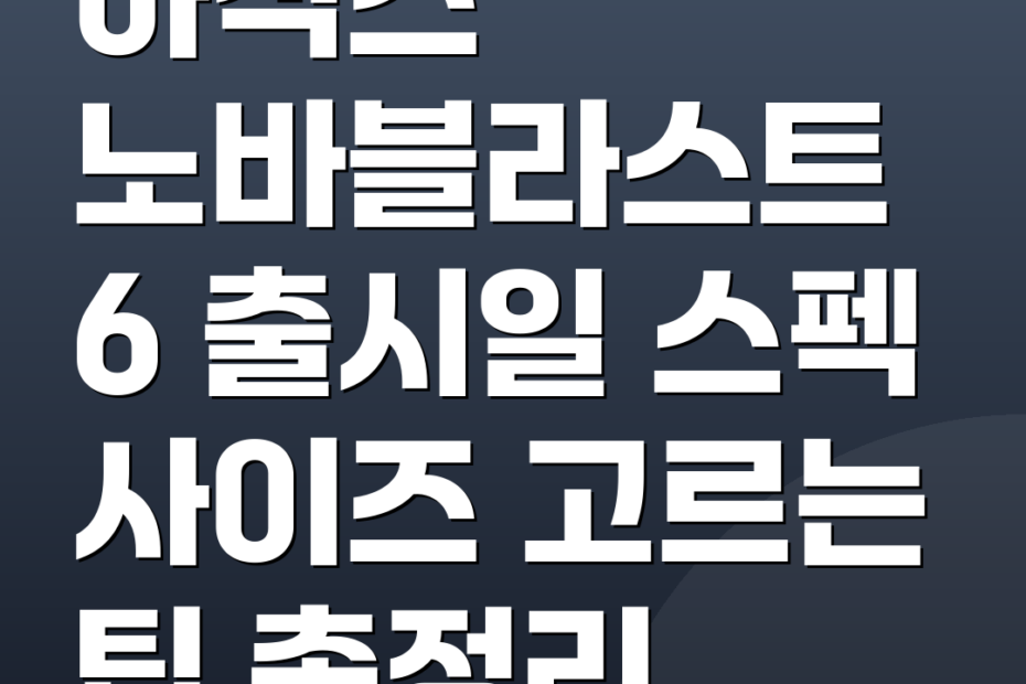 아식스 노바블라스트 6 출시일 스펙 사이즈 고르는 팁 총정리