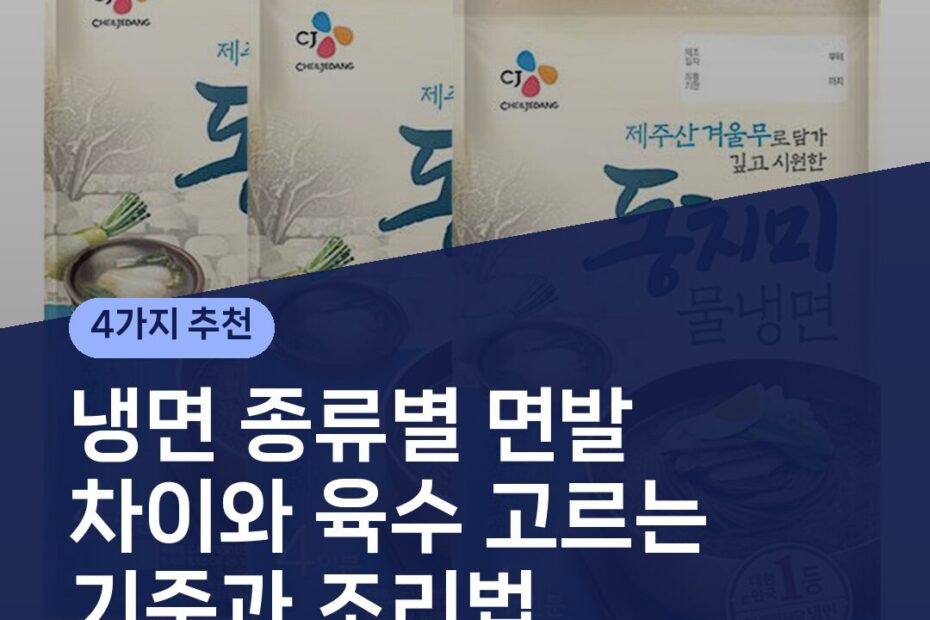 냉면 종류별 면발 차이와 육수 고르는 기준과 조리법