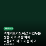 맥세이프카드지갑 파인우븐 정품 가격 색상 차폐 교통카드 태그 기능 비교