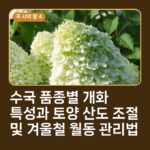 수국 품종별 개화 특성과 토양 산도 조절 및 겨울철 월동 관리법