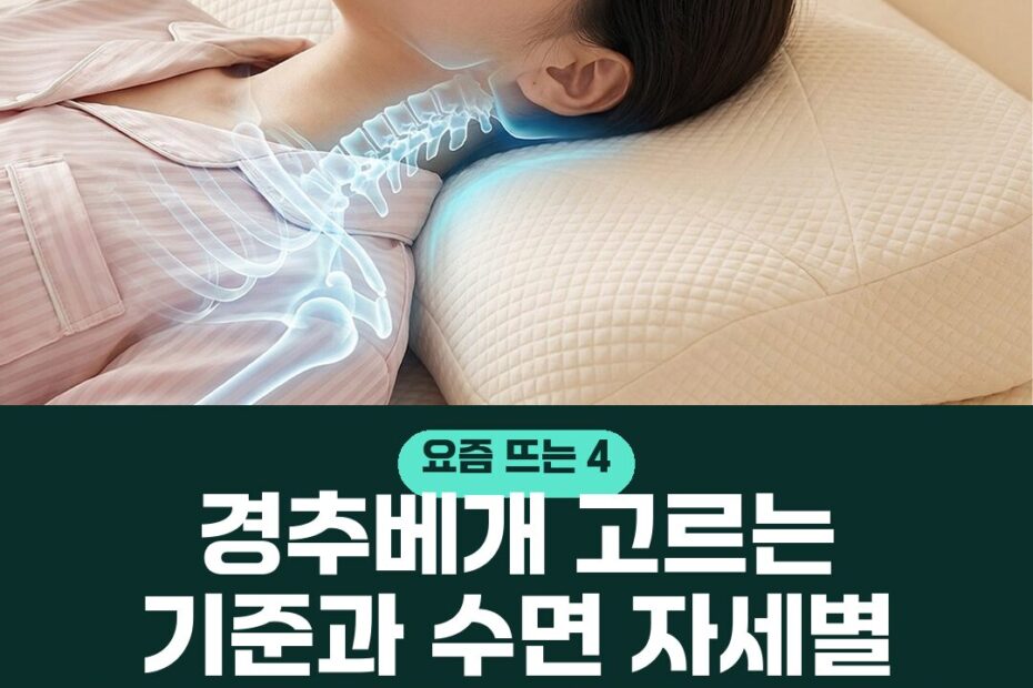 경추베개 고르는 기준과 수면 자세별 높이 비교 및 주의사항