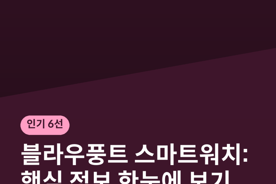 블라우풍트 스마트워치: 핵심 정보 한눈에 보기
