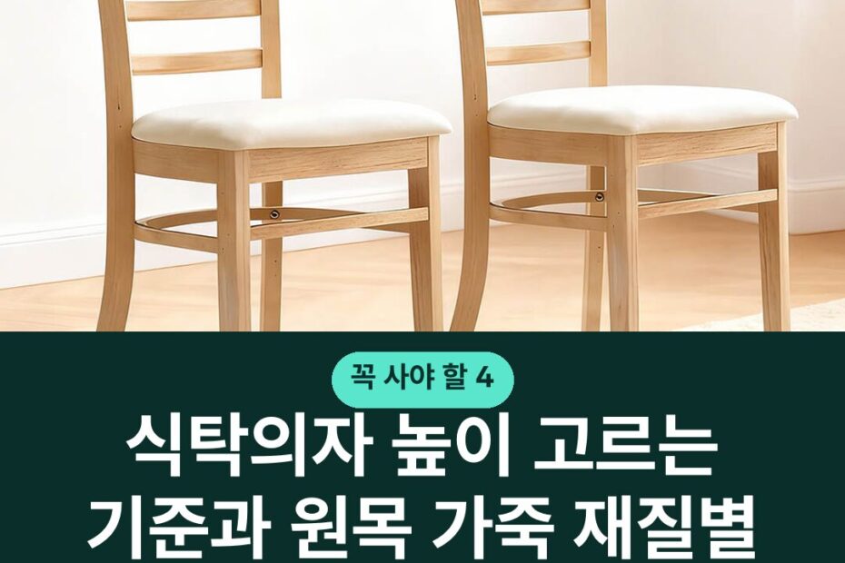 식탁의자 높이 고르는 기준과 원목 가죽 재질별 장단점 비교