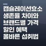 캡슐레이션효소 생존율 차이와 브랜드별 가격 할인 혜택 올바른 섭취법