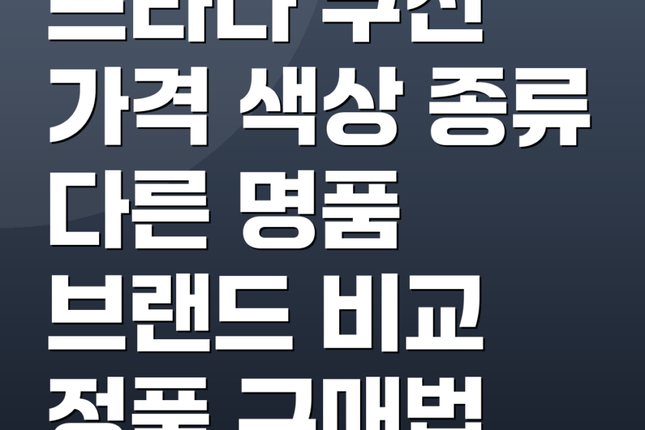 프라다 쿠션 가격 색상 종류 다른 명품 브랜드 비교 정품 구매법
