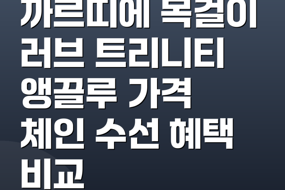까르띠에 목걸이 러브 트리니티 앵끌루 가격 체인 수선 혜택 비교