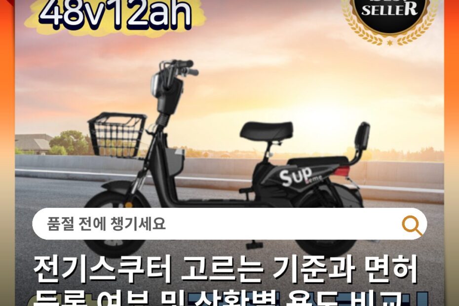 전기스쿠터 고르는 기준과 면허 등록 여부 및 상황별 용도 비교
