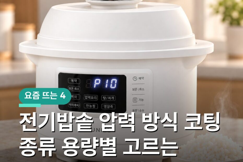 전기밥솥 압력 방식 코팅 종류 용량별 고르는 기준과 주의사항