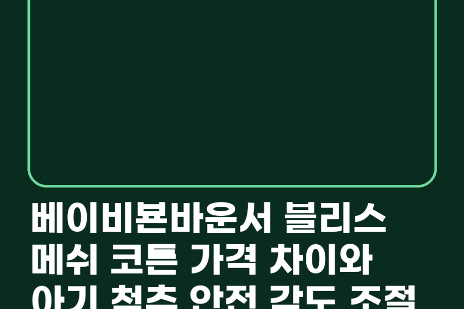 베이비뵨바운서 블리스 메쉬 코튼 가격 차이와 아기 척추 안전 각도 조절 방법