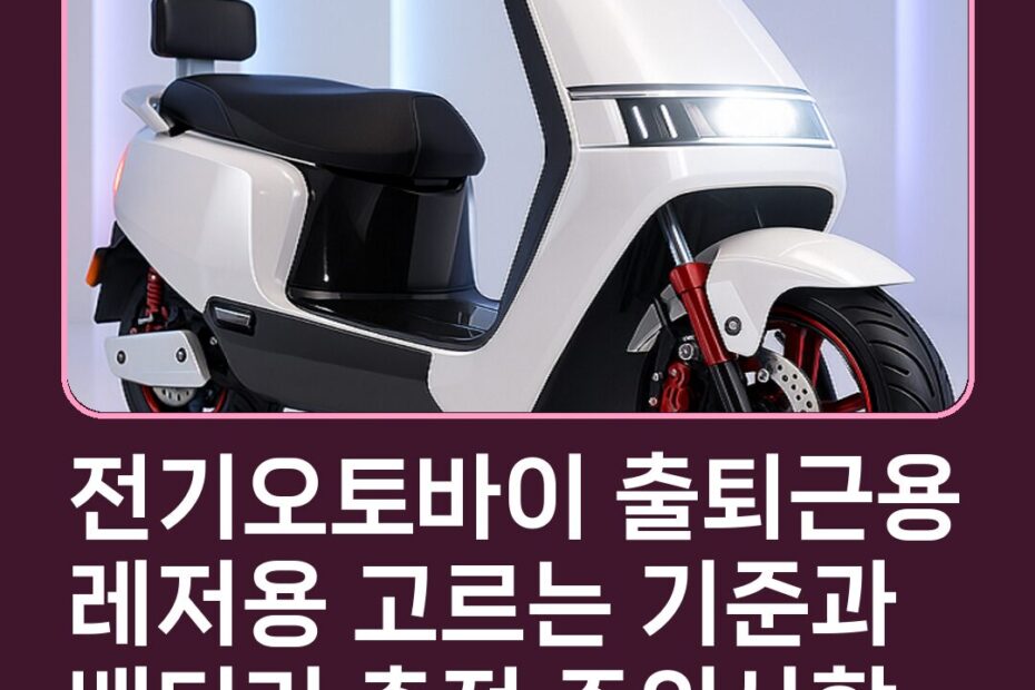 전기오토바이 출퇴근용 레저용 고르는 기준과 배터리 충전 주의사항