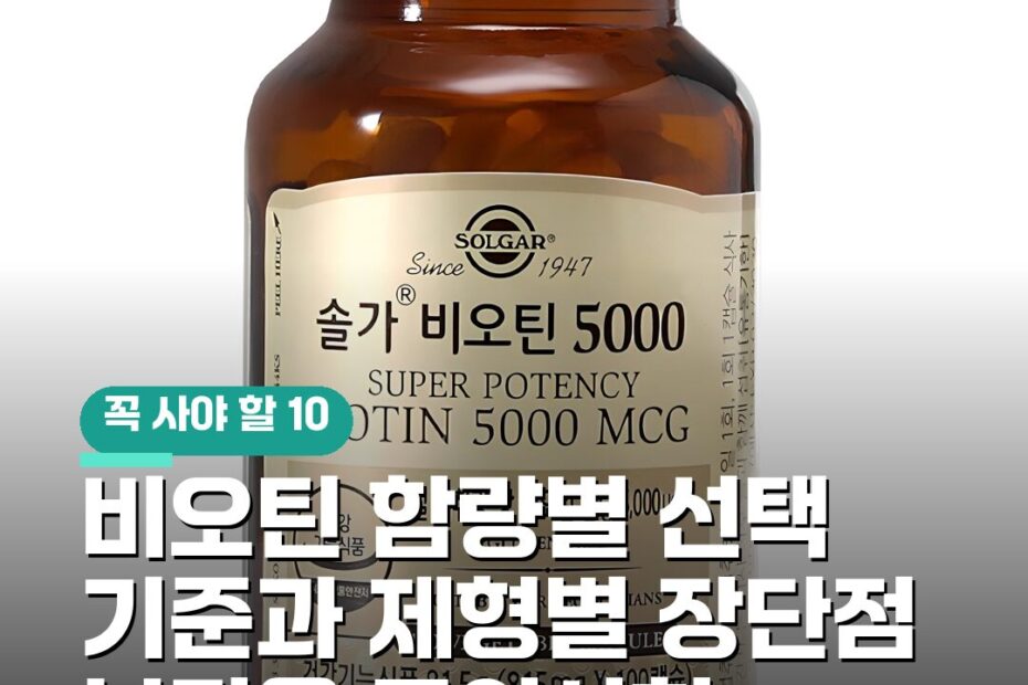 비오틴 함량별 선택 기준과 제형별 장단점 부작용 주의사항