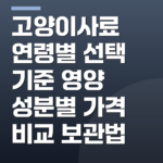 고양이사료 연령별 선택 기준 영양 성분별 가격 비교 보관법