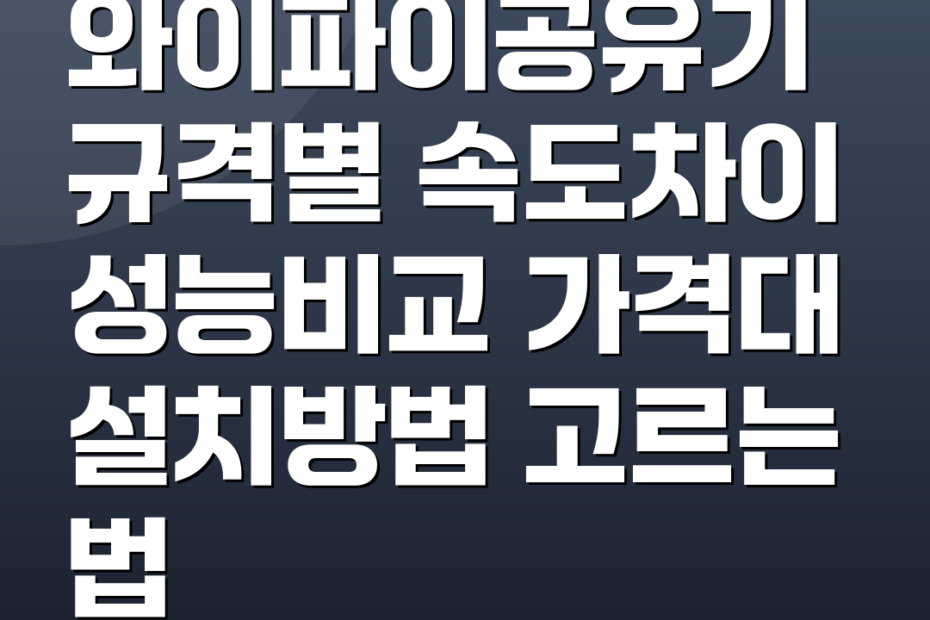 와이파이공유기 규격별 속도차이 성능비교 가격대 설치방법 고르는 법